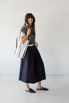 Garza Marfa Black + Cream Large Ticking Tote