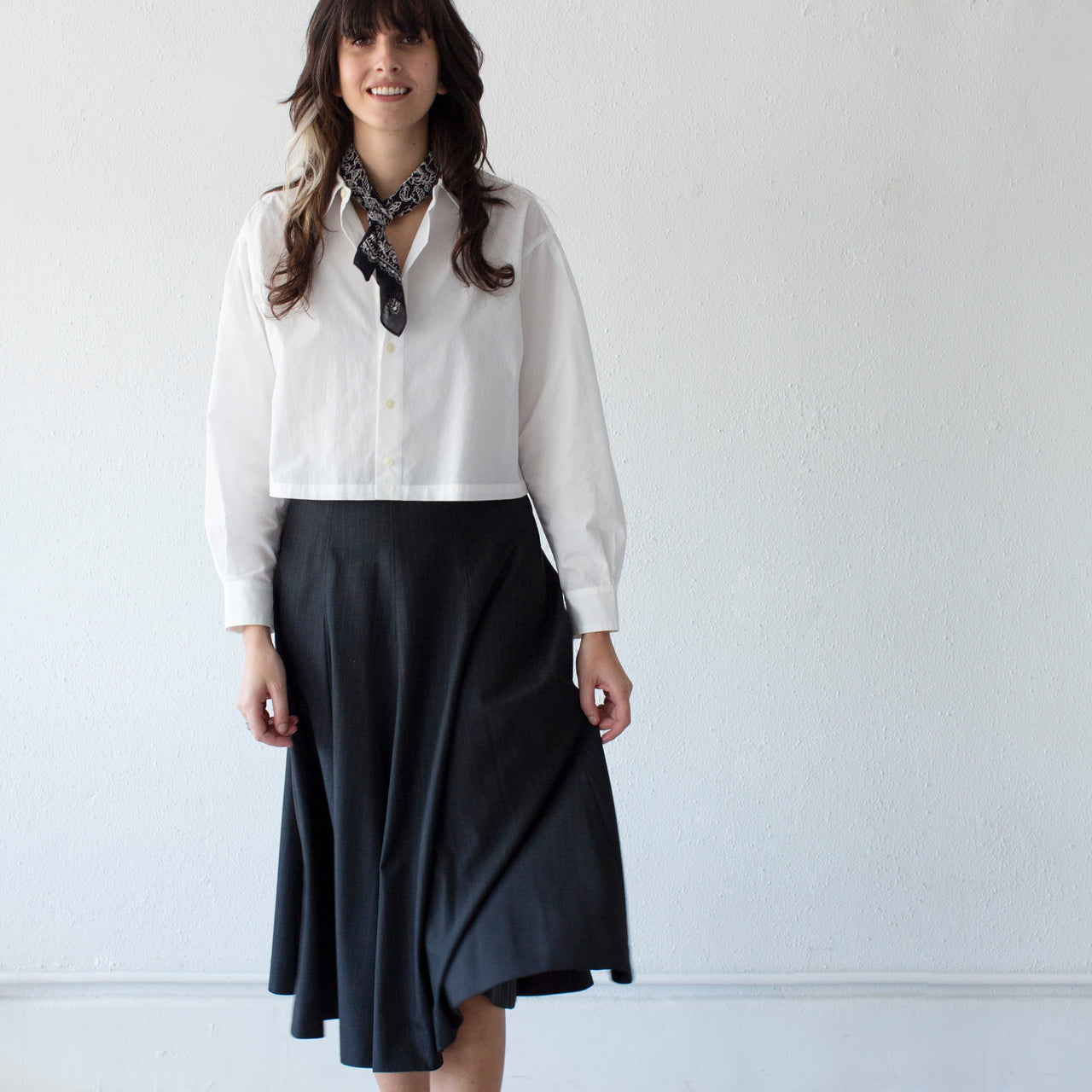 Nicholson & Nicholson Puzzle-Tro Skirt: Grey Pinstripe