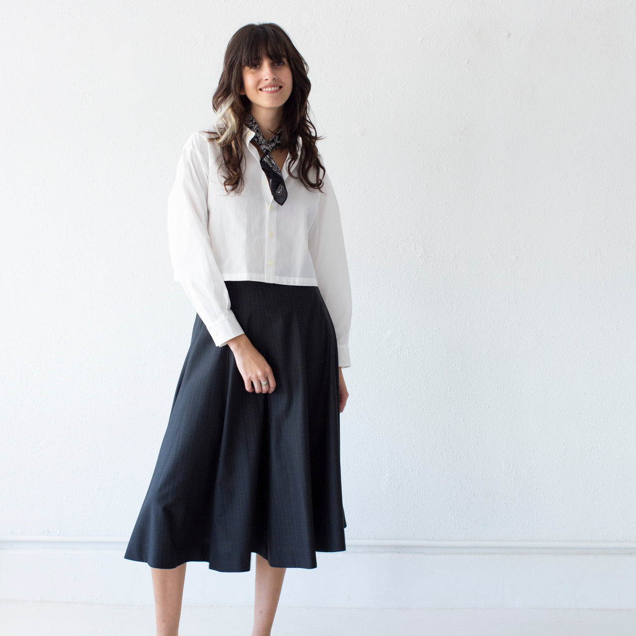 Nicholson & Nicholson Puzzle-Tro Skirt: Grey Pinstripe