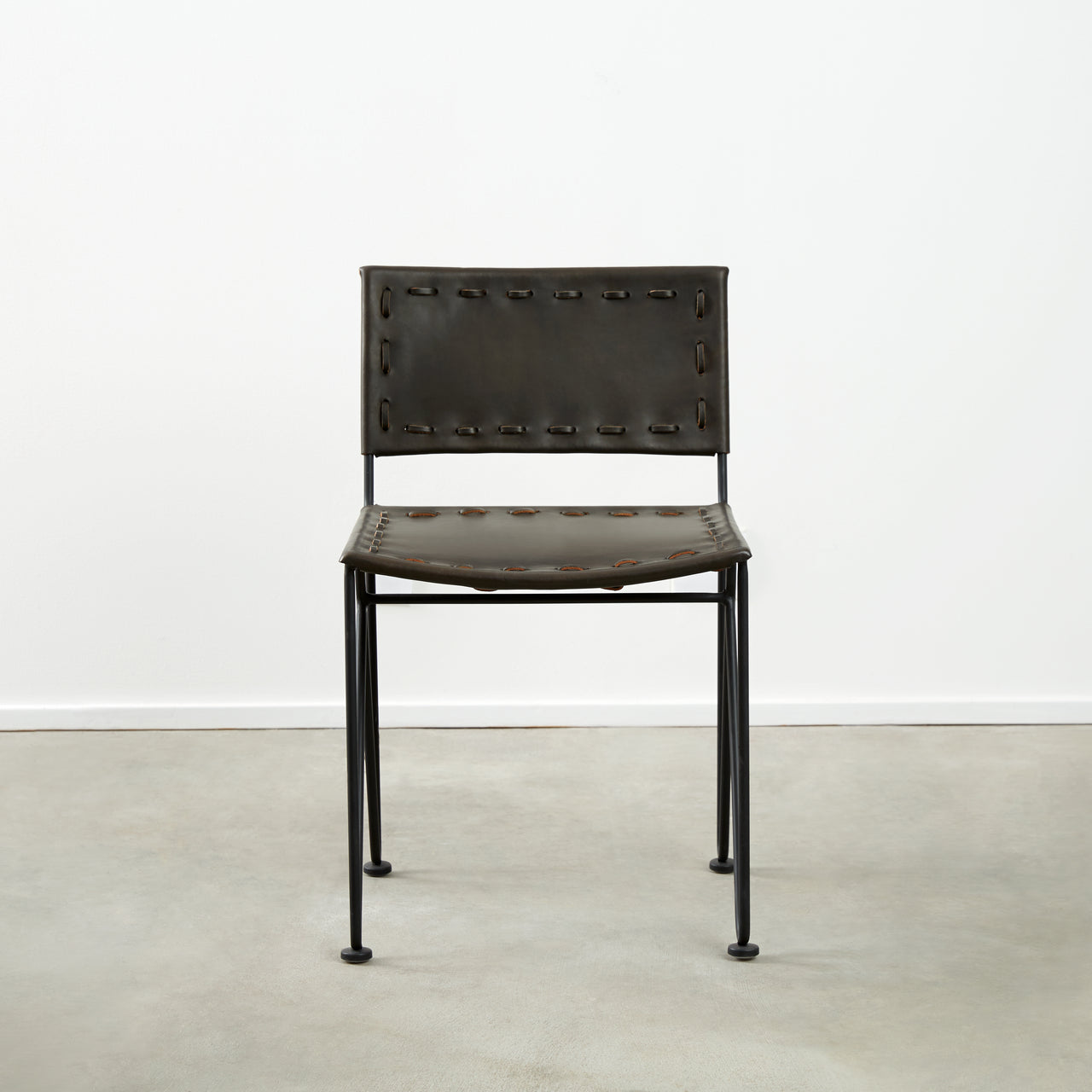 Saddle Leather Low-Back Dining Chair