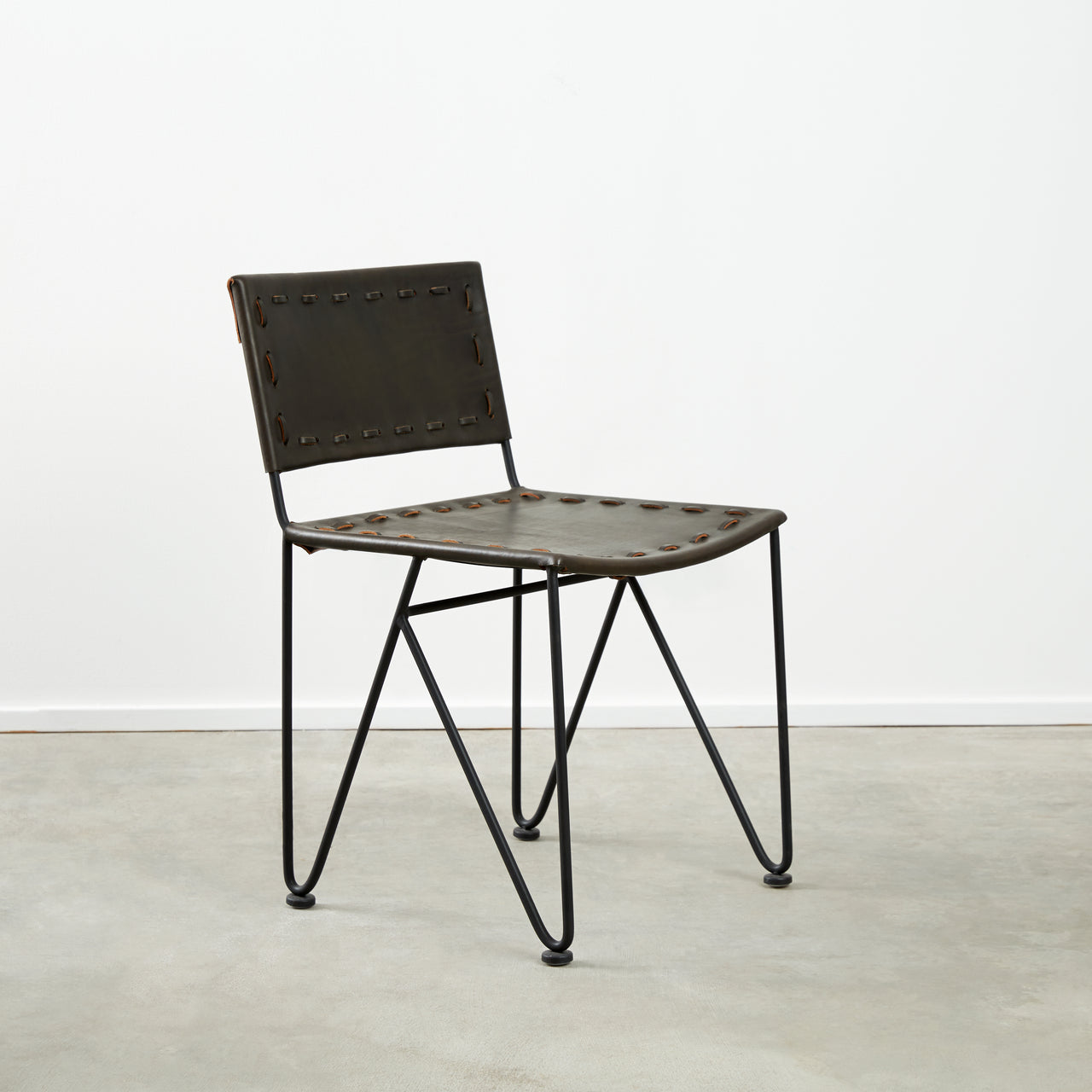 Saddle Leather Low-Back Dining Chair
