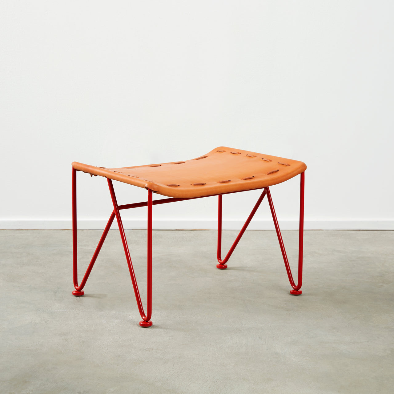 Saddle Leather Ottoman