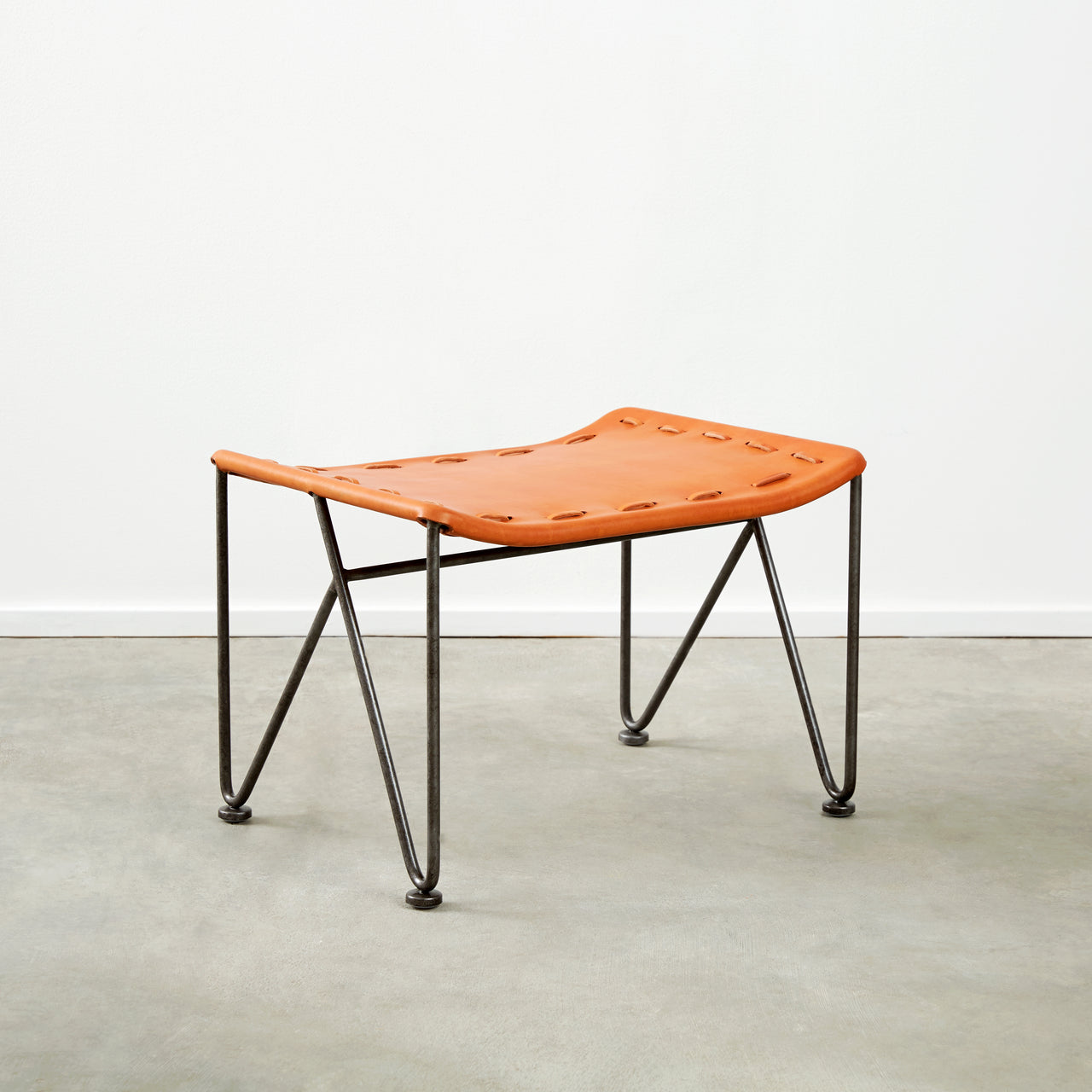 Saddle Leather Ottoman