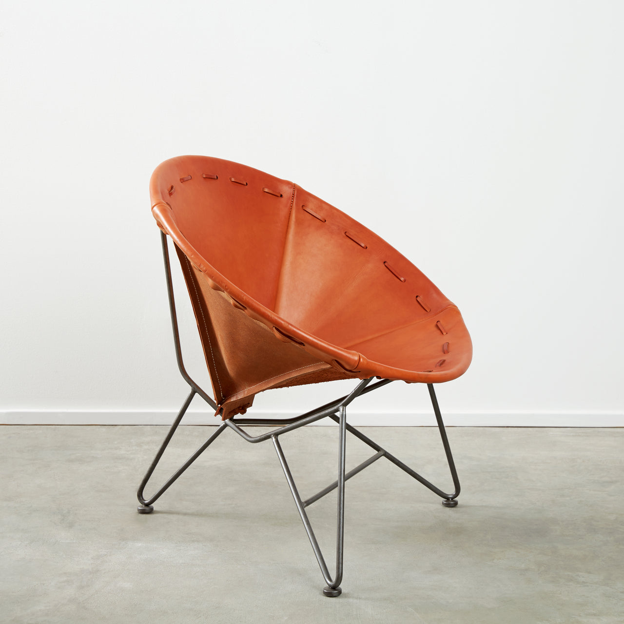 Saddle Leather Round Chair