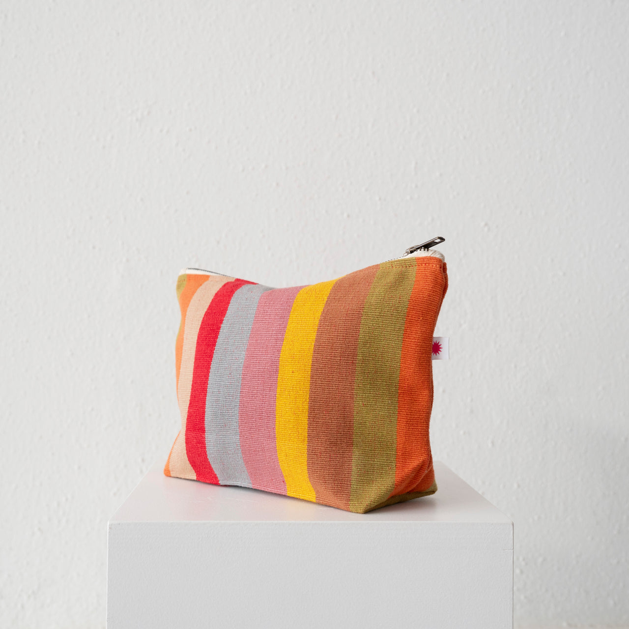 Garza Marfa Cotton Canvas Pouch: Mauve Stripe