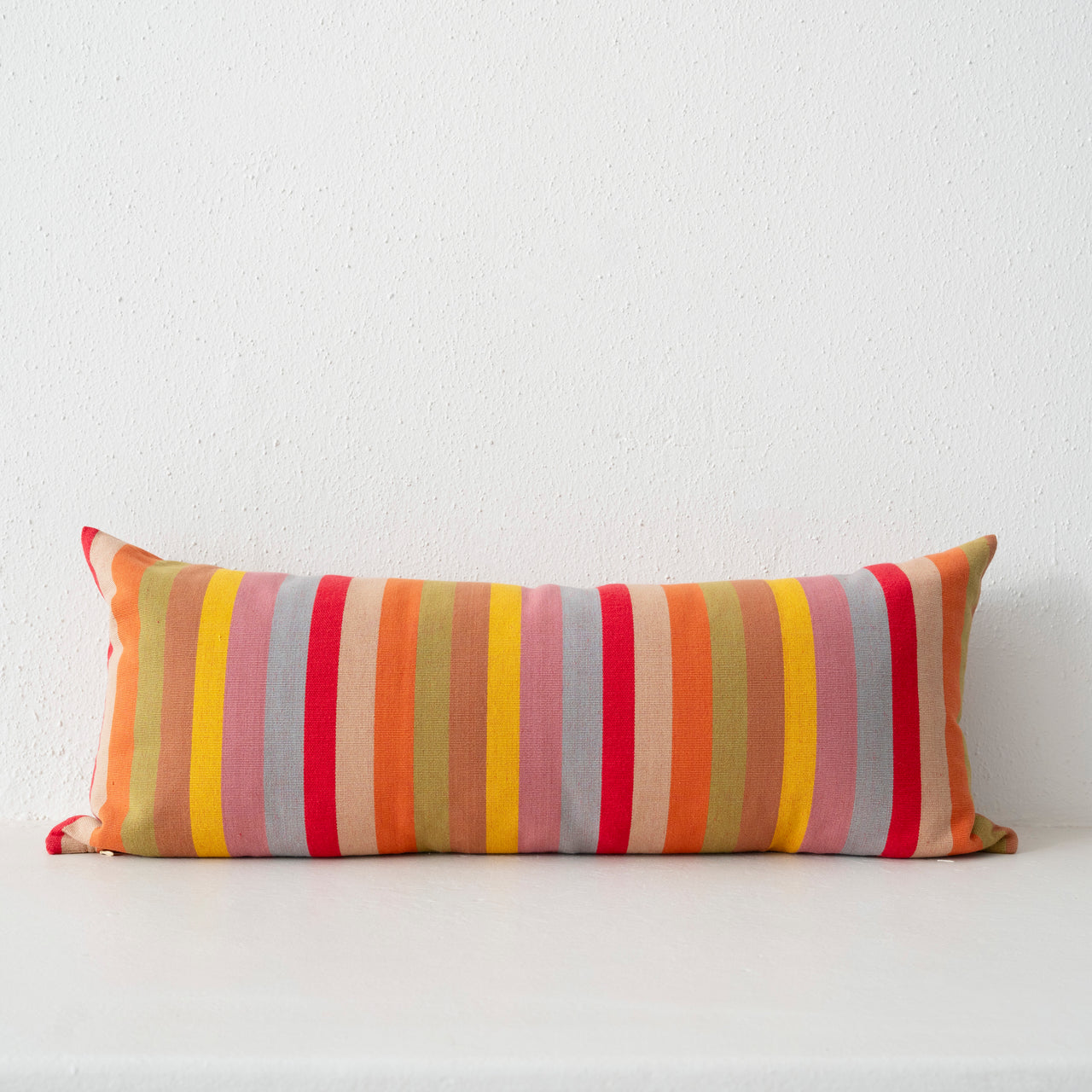 Garza Marfa Cotton 14" x 34" Bolster: Mauve Stripe