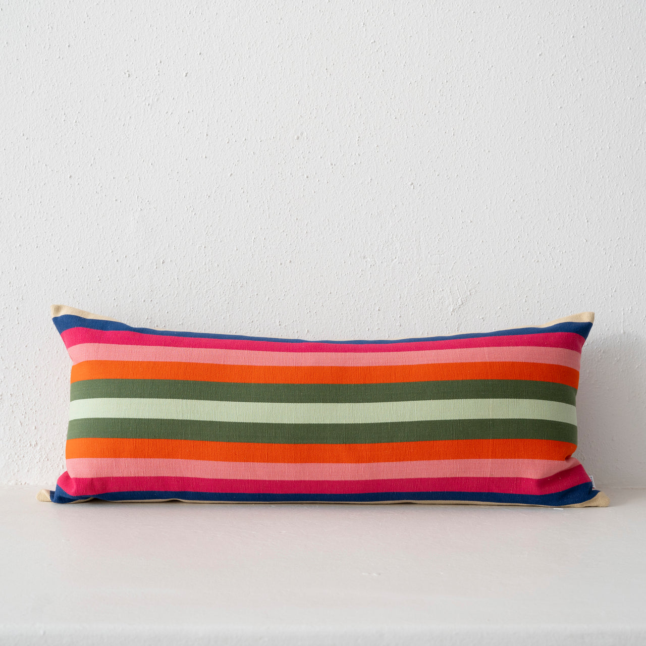 Garza Marfa Cotton 14" x 34" Bolster: Indigo Spectrum