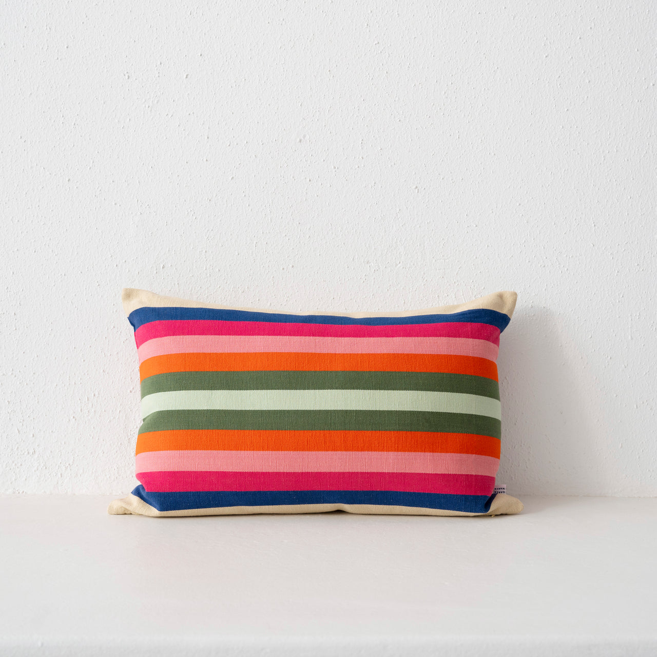 Garza Marfa Cotton 16" x 24" Bolster: Indigo Spectrum