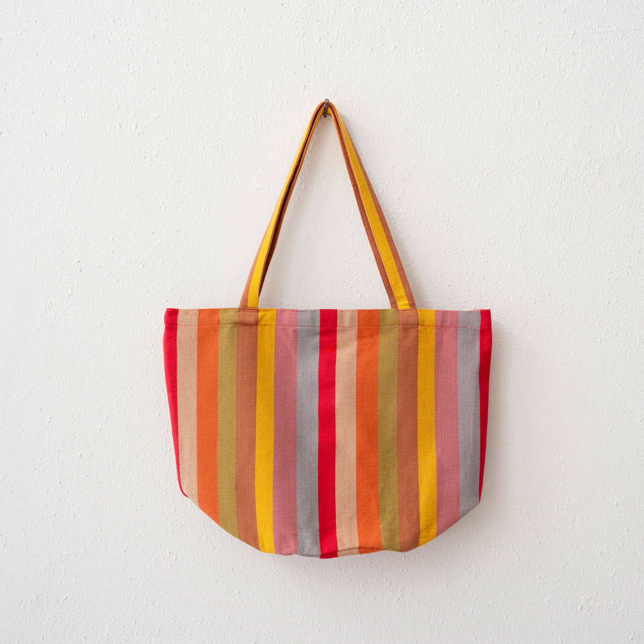 Garza Marfa Cotton Canvas Tote: Mauve Stripe