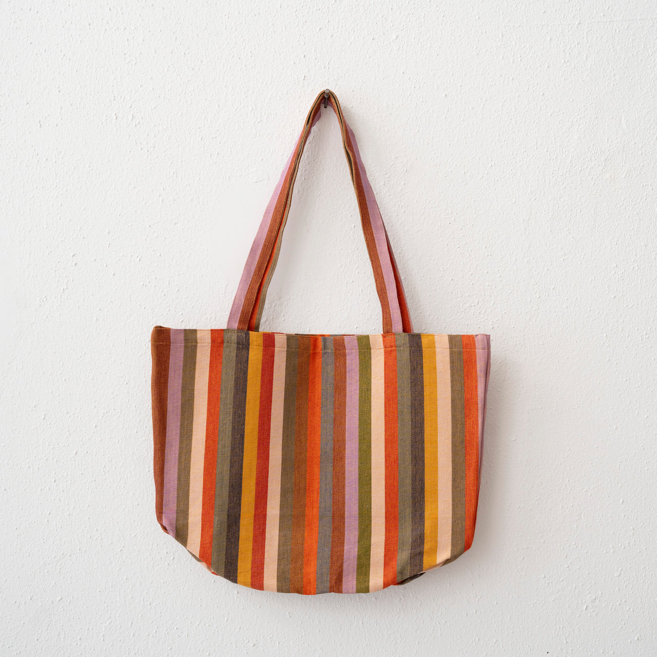 Garza Marfa Cotton Canvas Tote: Ochre Stripe