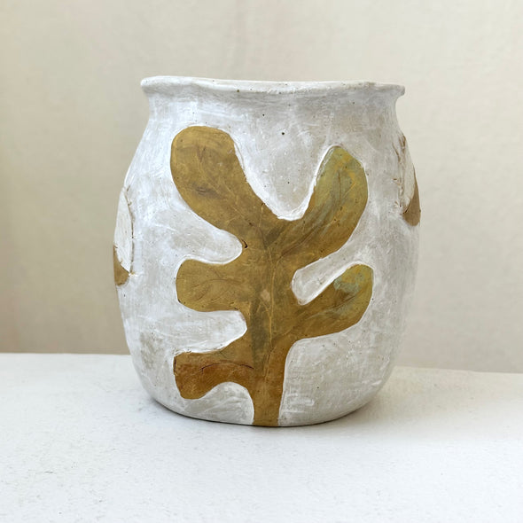 Vivian Pastor Thistle + Palm Vase: White