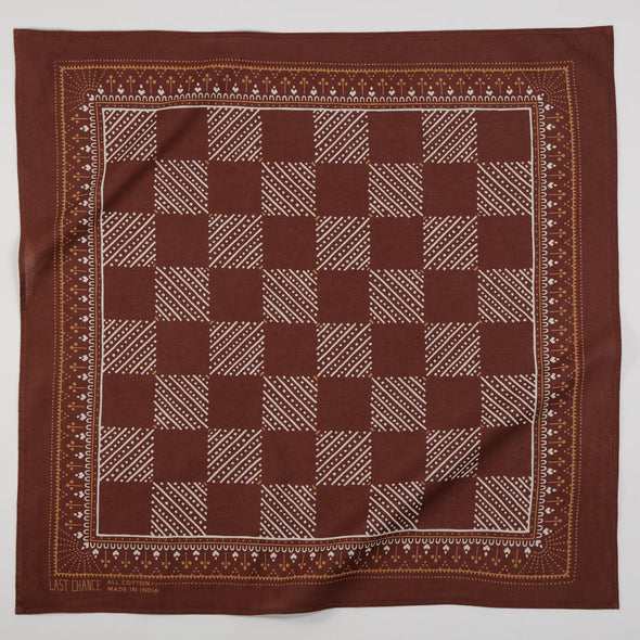 Cotton Cocoa Checker Bandana