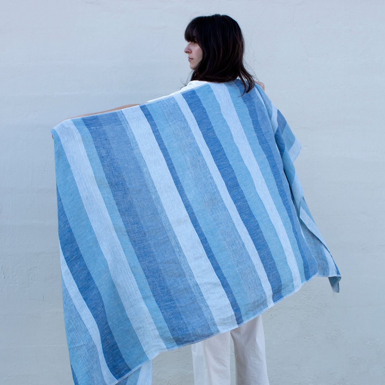 Desert Linen Shawl - Faded Denim
