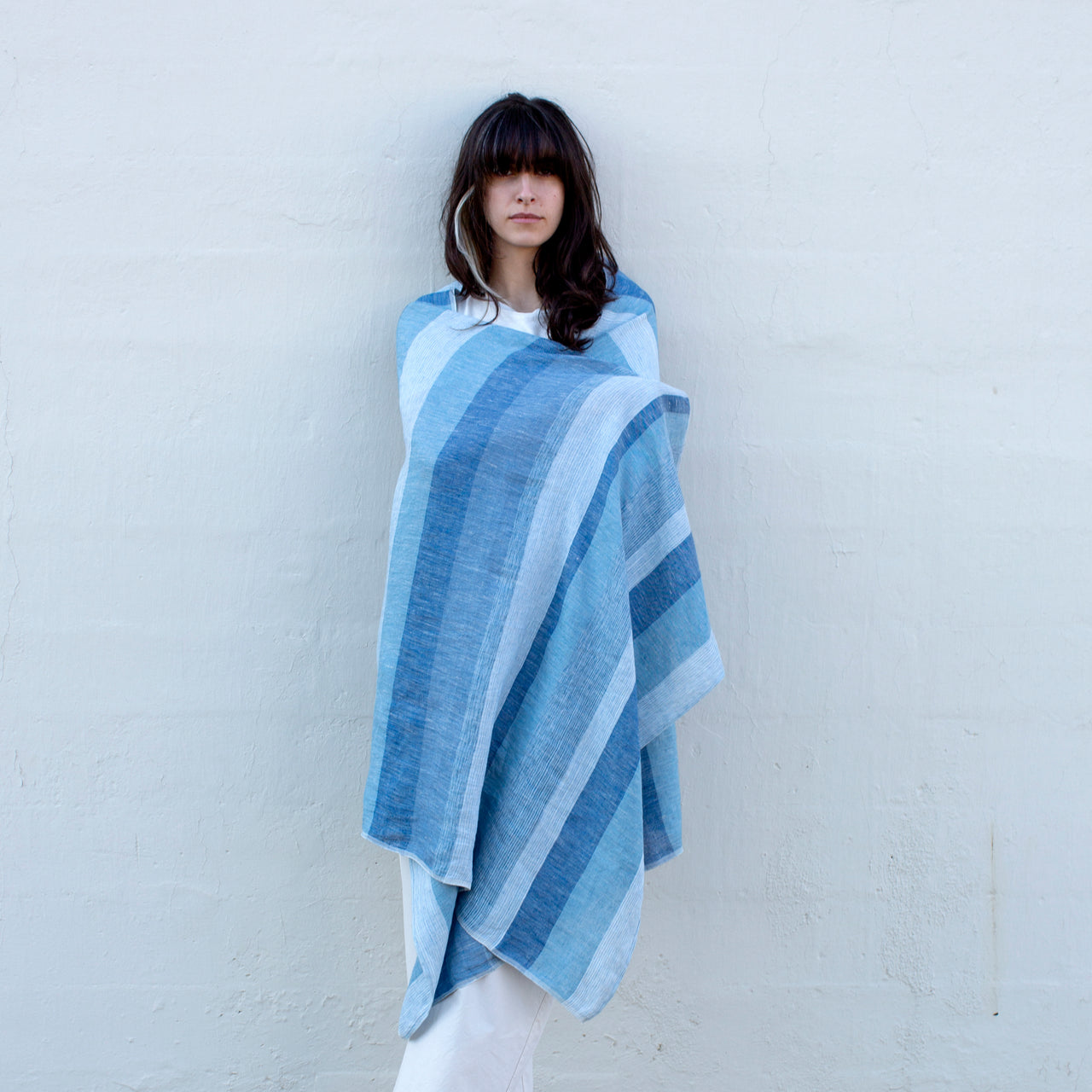 Desert Linen Shawl - Faded Denim
