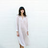 Khadi Tunic Dress - Tan + Cream Sheer Stripe