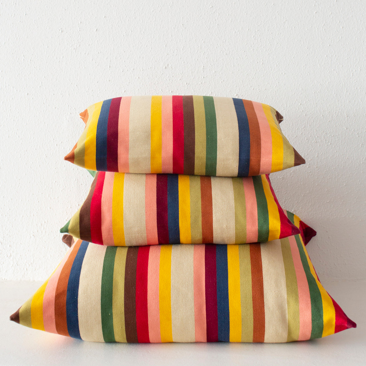 Garza Marfa Square Pillow 26" x 26": Earth Stripe