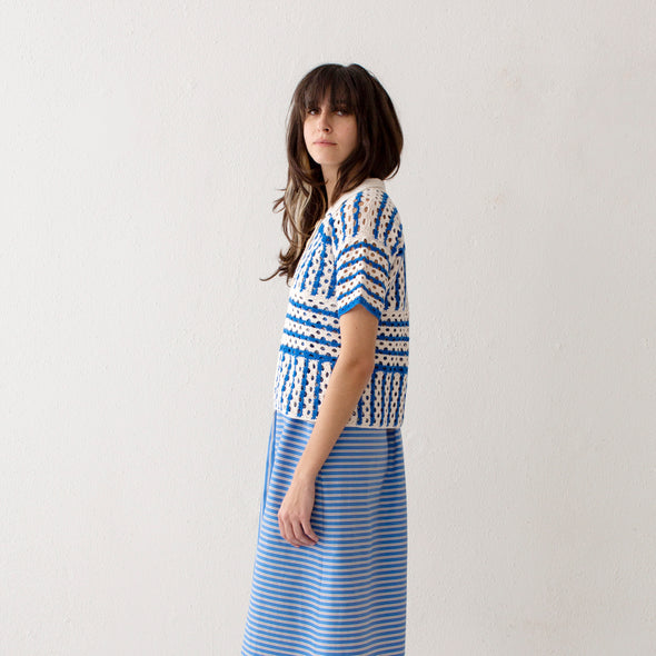 Proche Blue Crochete Polo