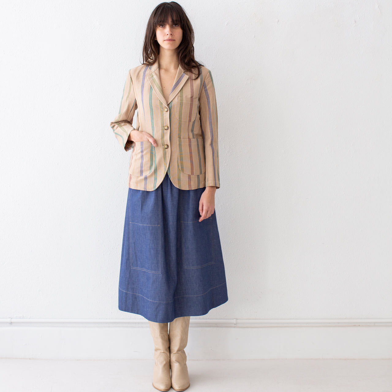 Garza Marfa Sage Stripe Blazer