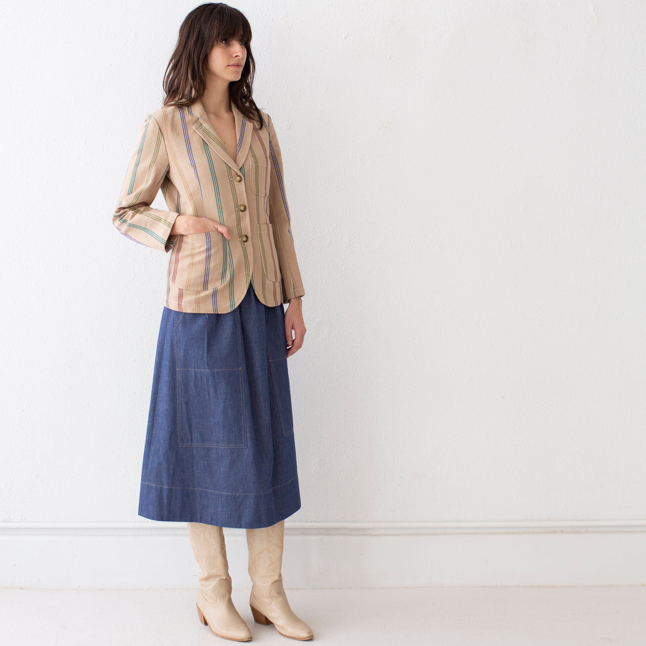 Garza Marfa Sage Stripe Blazer