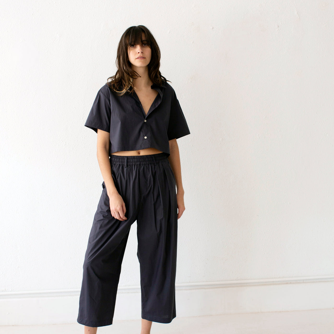 Nicholson & Nicholson - Odette Poplin Top - Navy