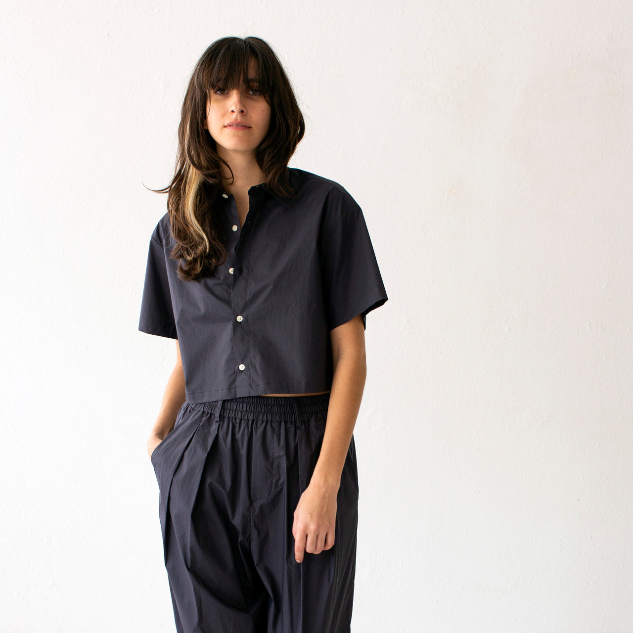 Nicholson & Nicholson - Odette Poplin Top - Navy