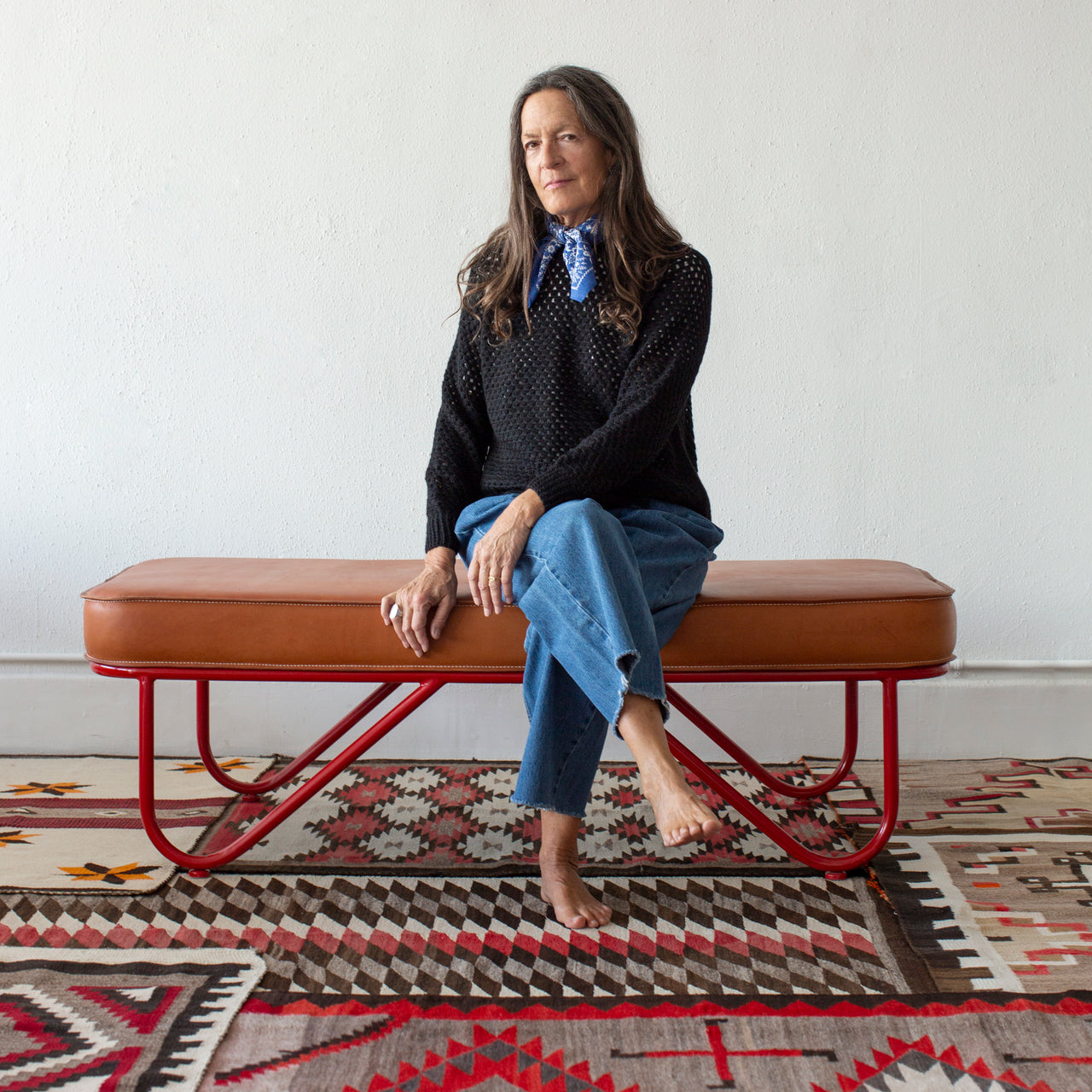 Proche Pointelle Crewneck Sweater - Black