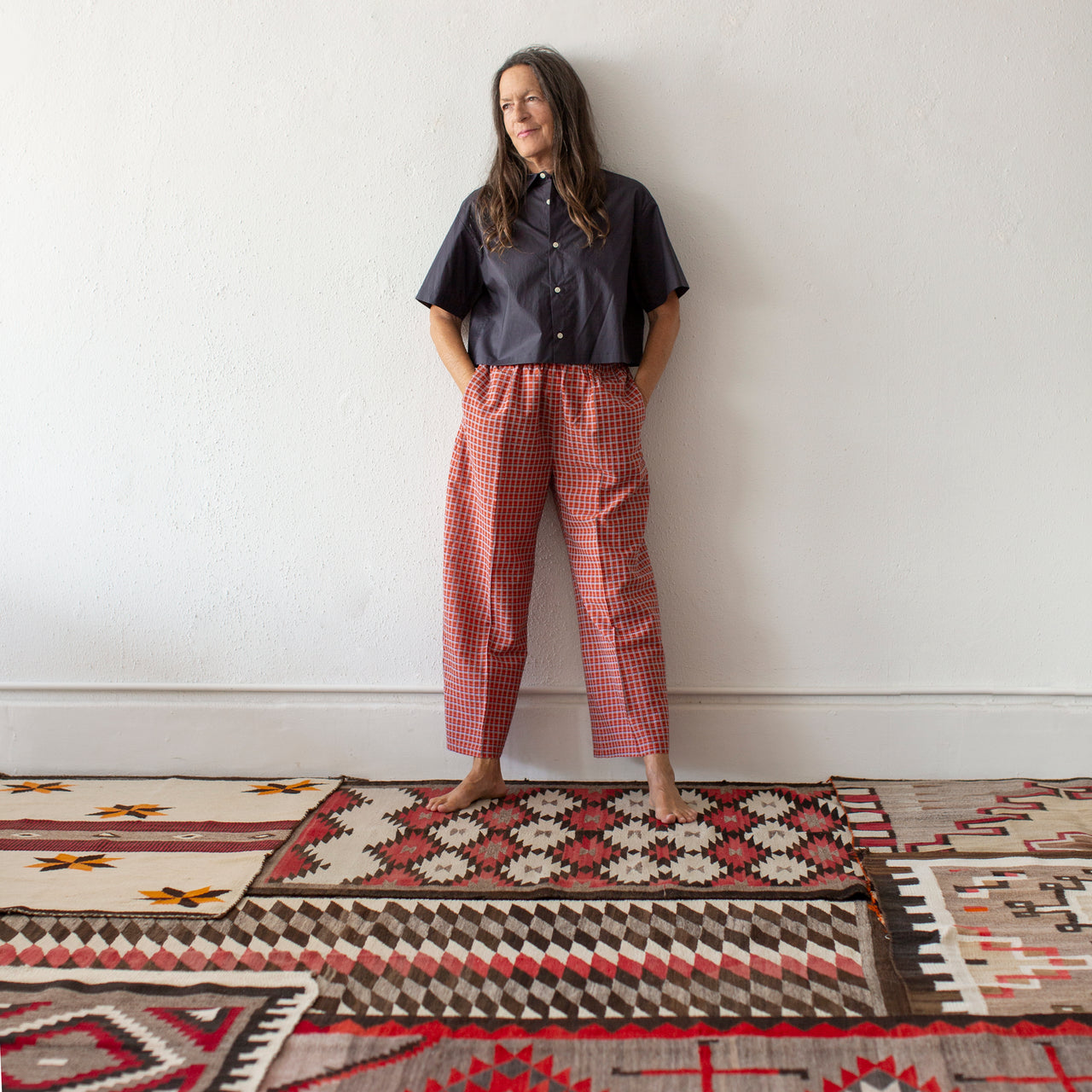 Proche Sunday Pant - Organdy Orange Plaid