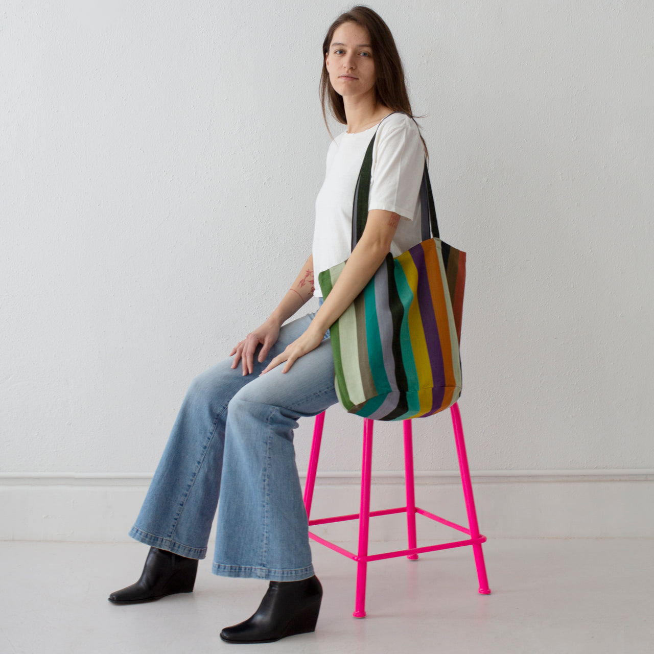 Garza Marfa Forest Stripe Tote