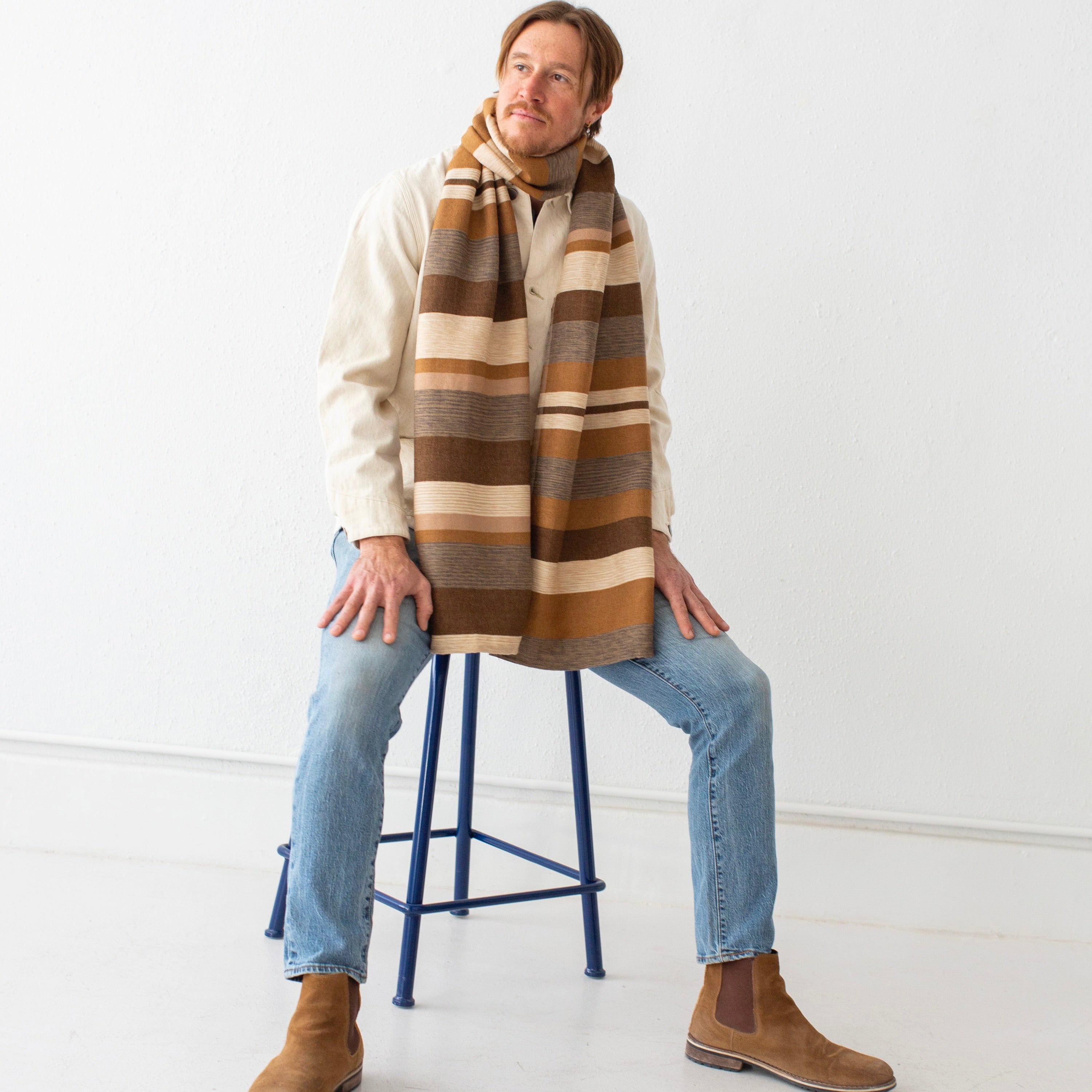 小物 Silk Wool Desert  scarf our legacy Our Legacy - Miniature Scarf Smokey Brown Fuzzy Alpaca