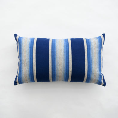 Indigo Ombre Cotton Stripe Pillow - 16" x 26" Bolster