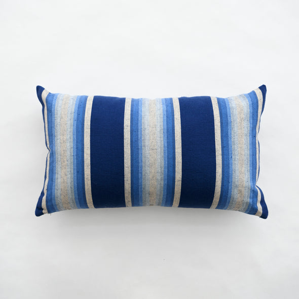 Indigo Ombre Cotton Stripe Pillow - 16" x 26" Bolster