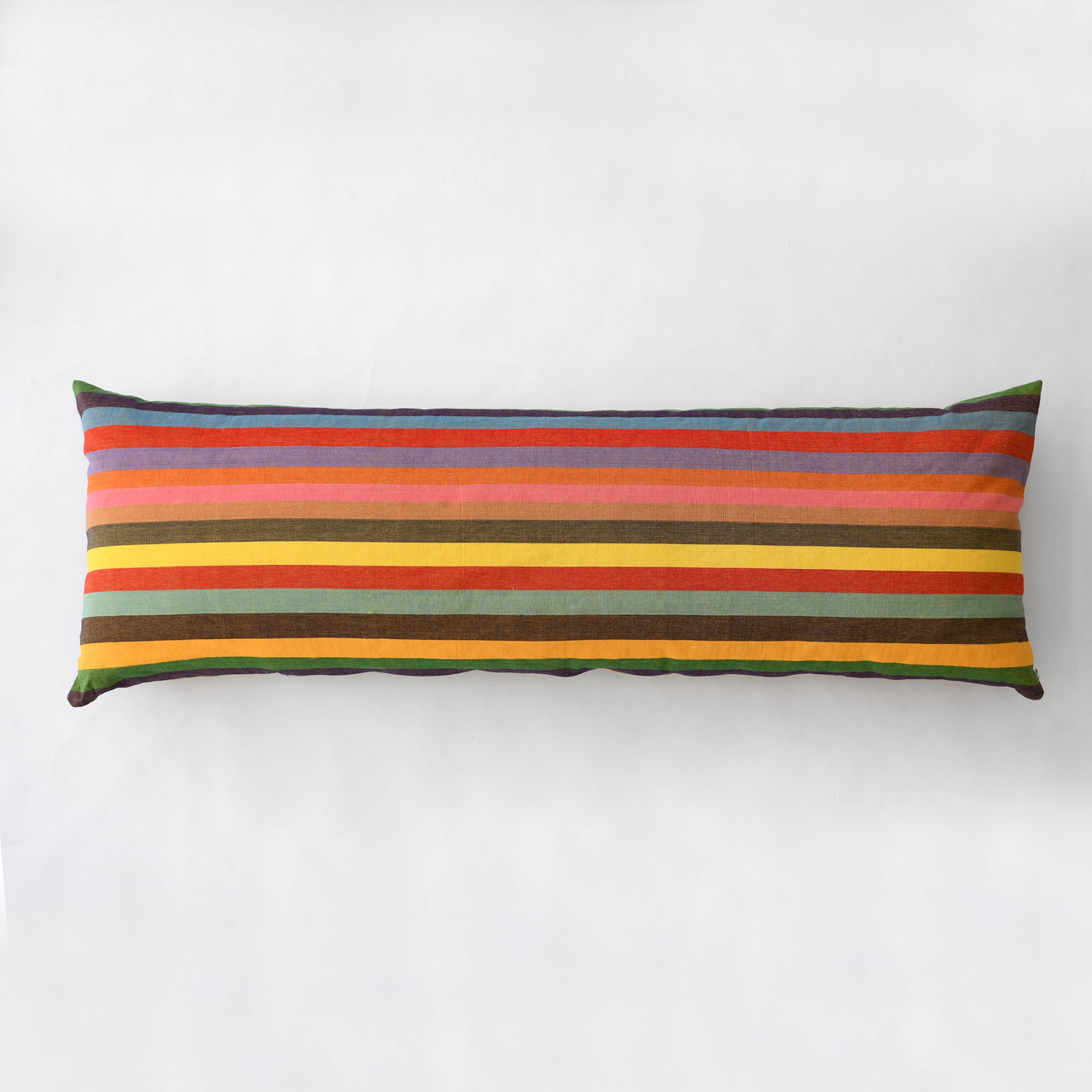 Garza Marfa Cotton Bolster Pillow - 20" x 58": Fiesta Horizontal Stripe