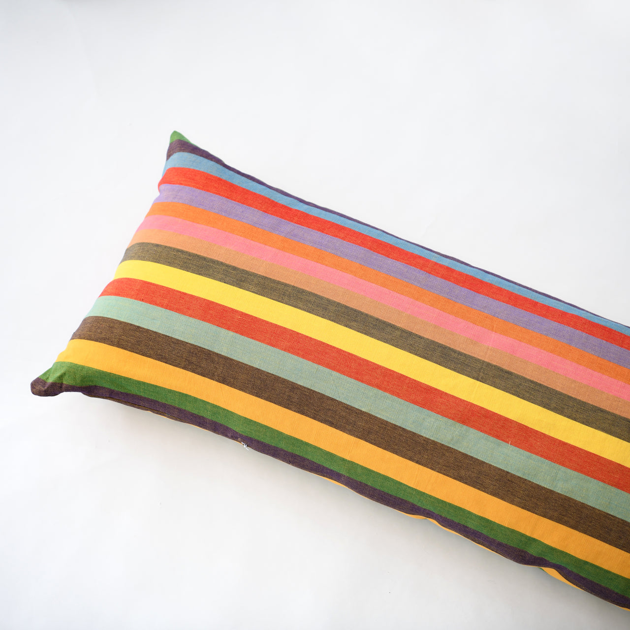 Garza Marfa Cotton Bolster Pillow - 20" x 58": Fiesta Horizontal Stripe
