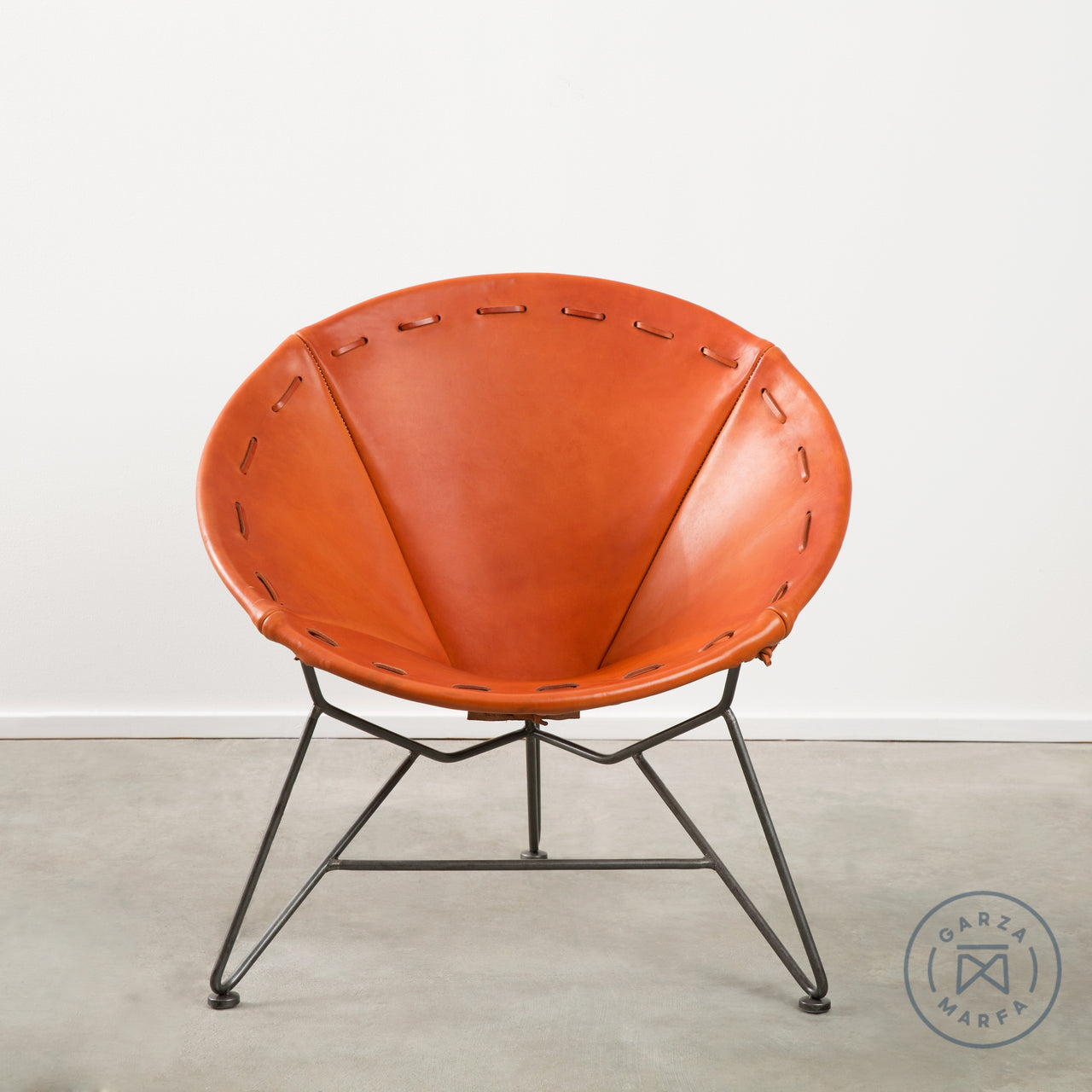 Saddle Leather Round Chair