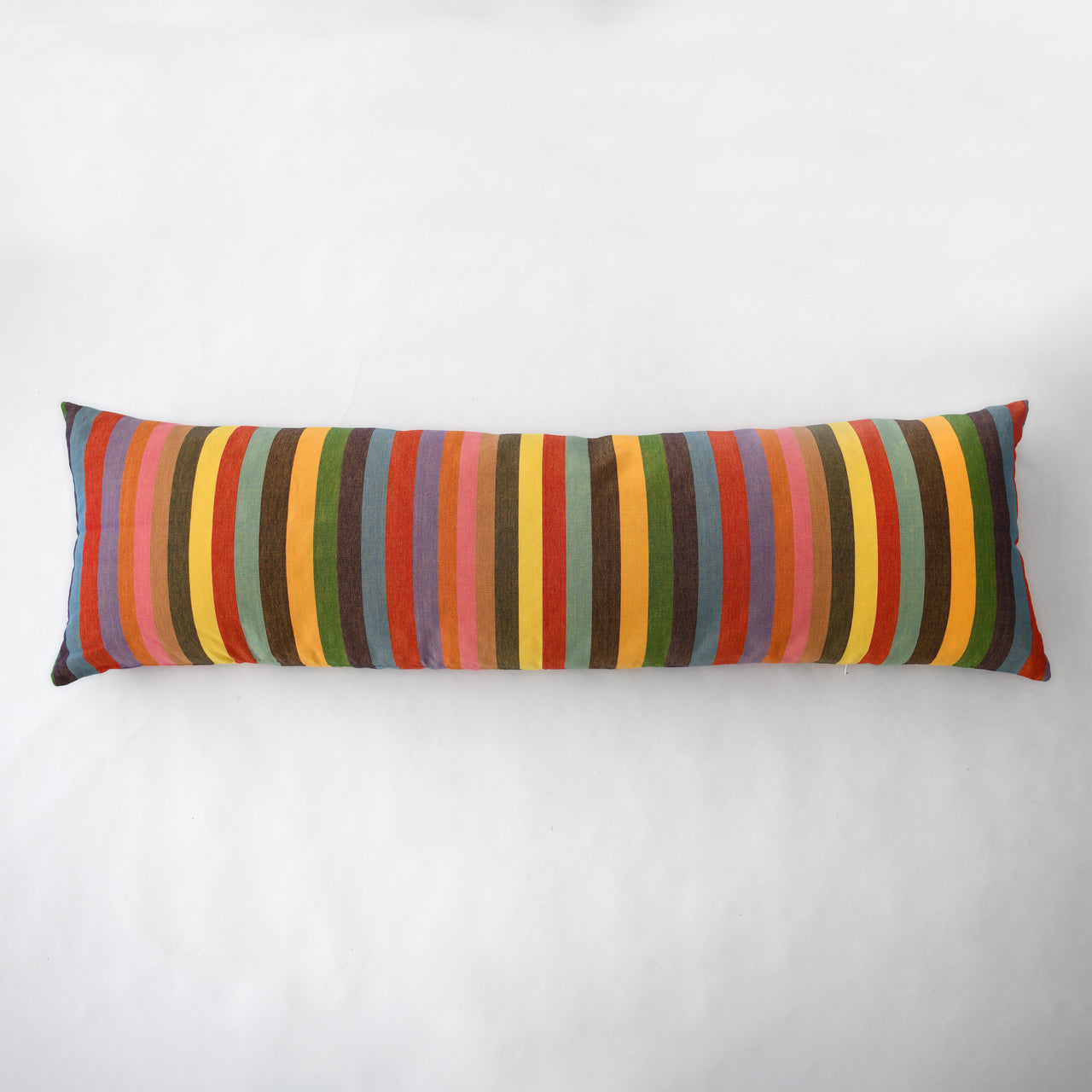 Garza Marfa Cotton Bolster Pillow - 18" x 58": Fiesta Stripe