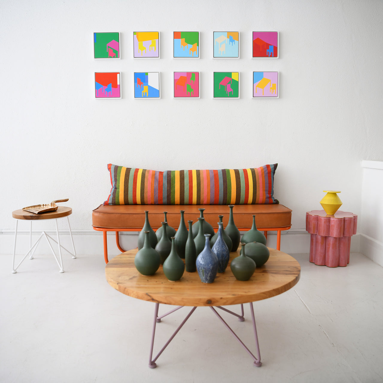 Garza Marfa Cotton Bolster Pillow - 18" x 58": Fiesta Stripe