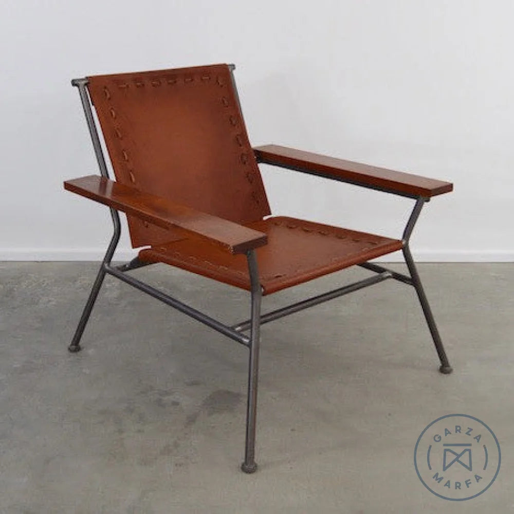 Saddle Leather Arm Chair - Thumbnail 3