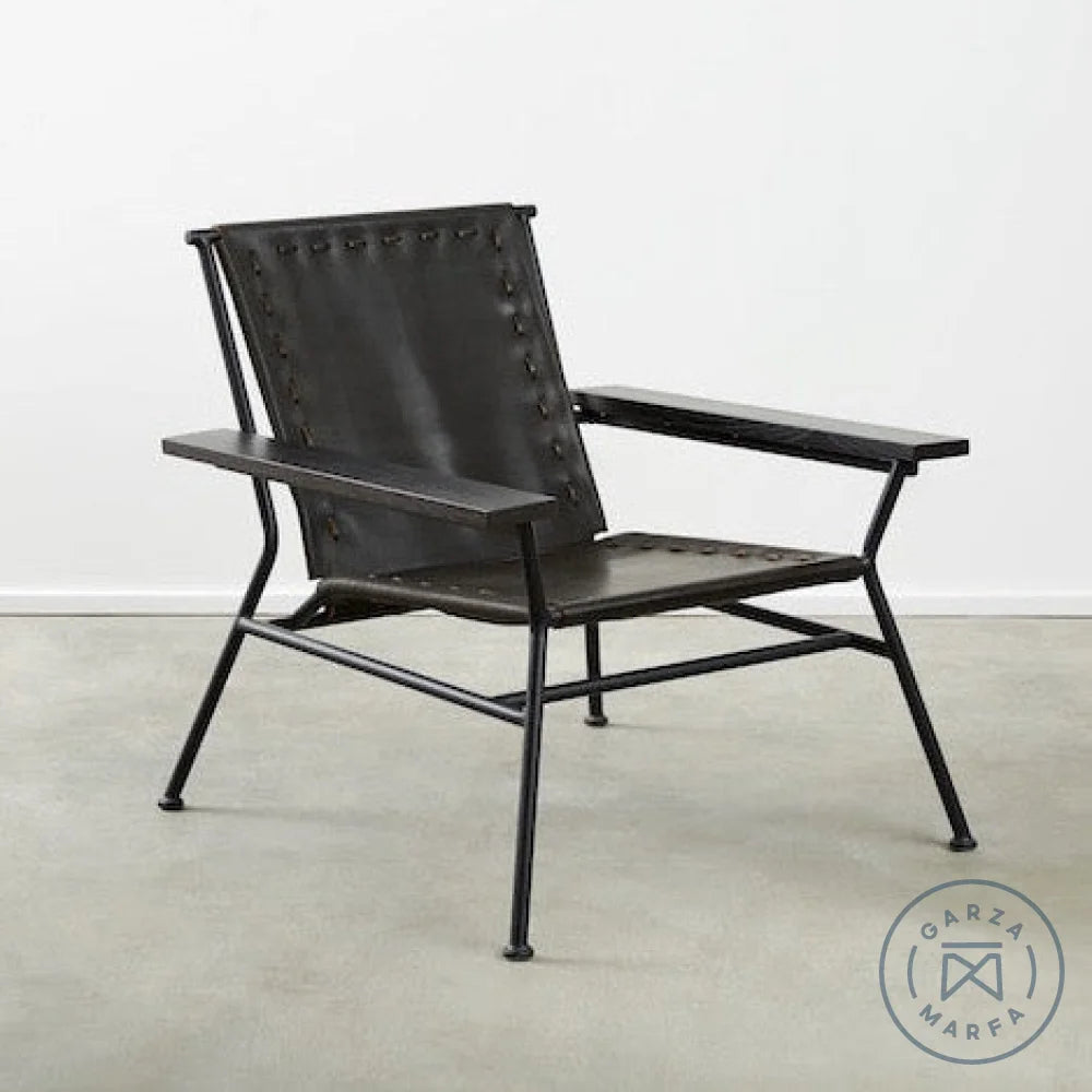 Saddle Leather Arm Chair - Thumbnail 4