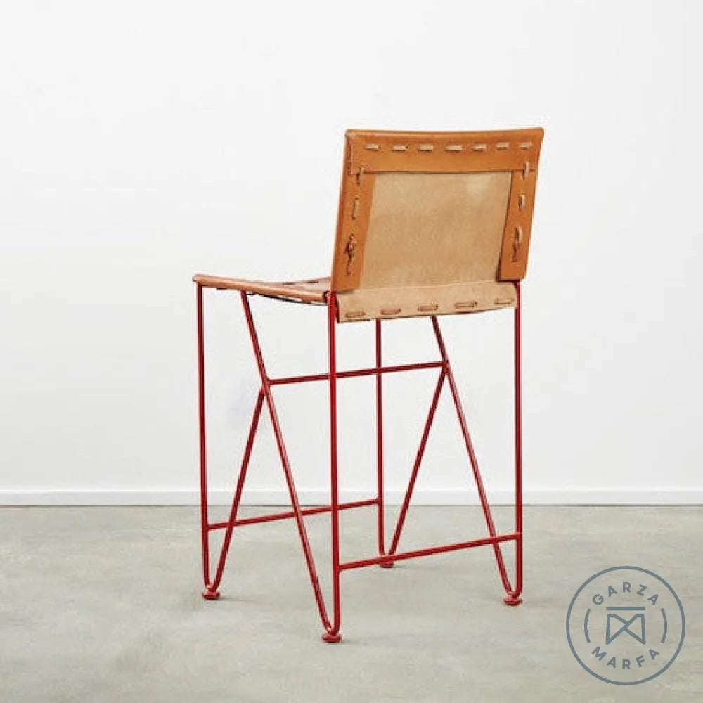 Saddle Leather Barstool Counter Height Chairs