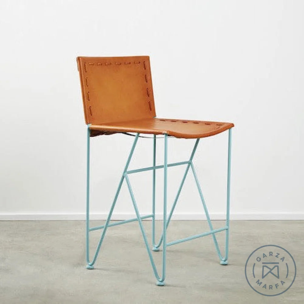 Saddle Leather Barstool Counter Height Chairs