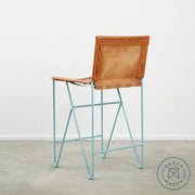 Saddle Leather Barstool Counter Height Chairs