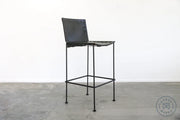 Saddle Leather Barstool Straight Leg Bar Height Chairs
