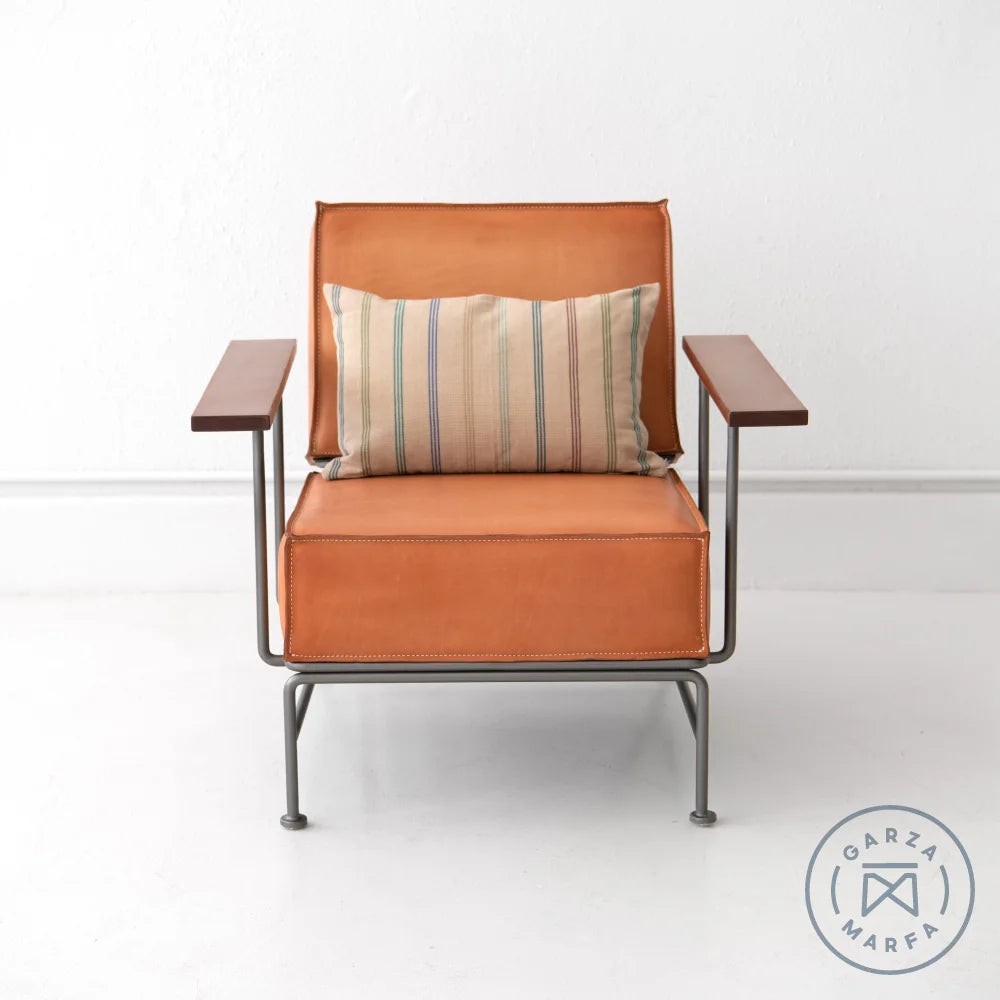 Saddle Leather Boxy Armchair Chairs