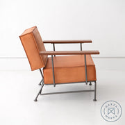 Saddle Leather Boxy Armchair Chairs