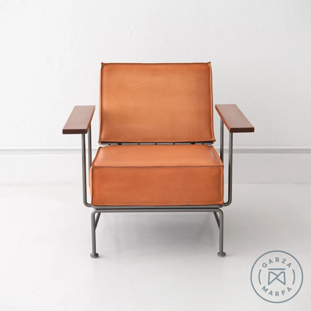 Saddle Leather Boxy Armchair Natural / Natural Steel Chairs