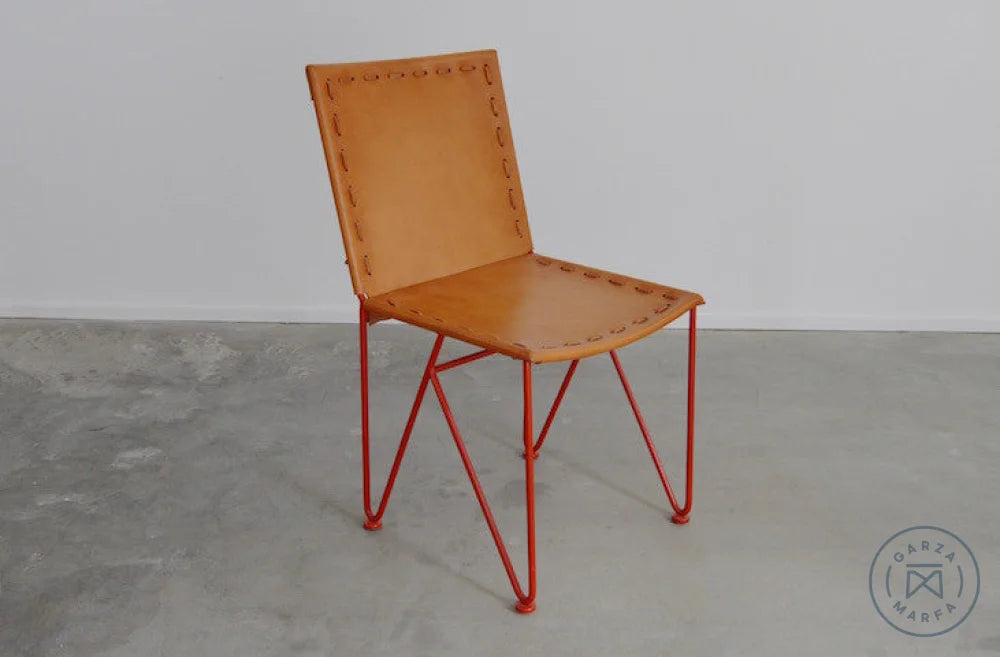 Saddle Leather Dining Chair - Thumbnail 3