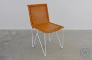 Saddle Leather Dining Chair Natural / White Chairs