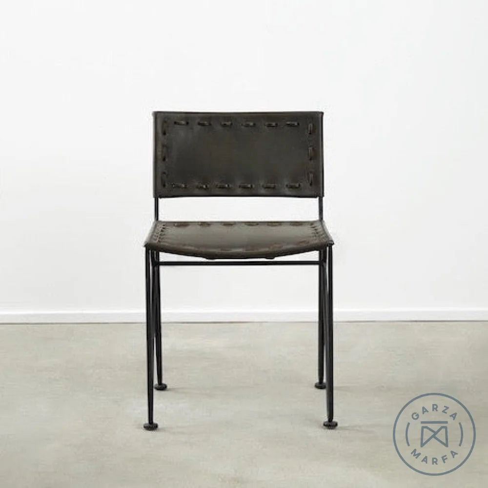 Garza Marfa Saddle Leather Dining Chair - Thumbnail 5