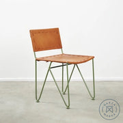 Saddle Leather Low-Back Dining Chair Chairs