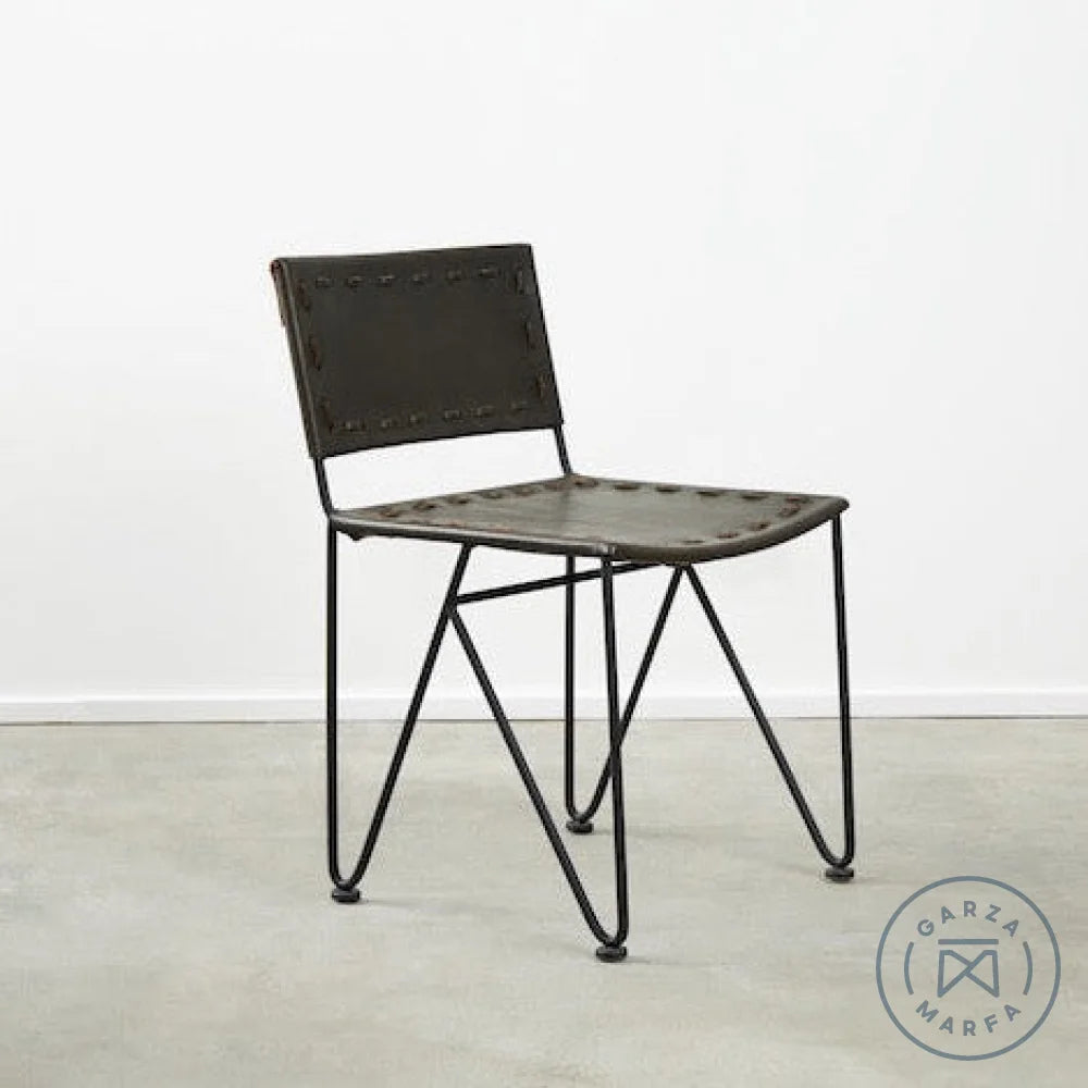 Saddle Leather Low-Back Dining Chair Chairs